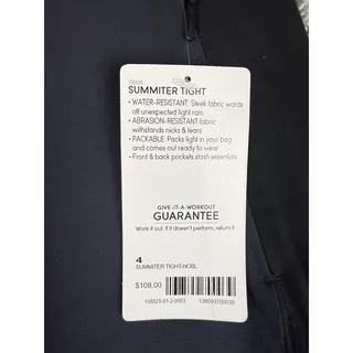 Photo of Athleta Summiter Tight Womens 4 NWT Navy Black Water Resistant Hiking Leggings