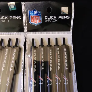 Photo of New Football Team Houston Texans NFL Licensed Lot 10 Pack Black Ink Click Pens