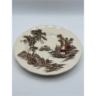 Photo of Vintage Johnson Brothers English "The Old Mill" Landscape Bread & Butter Plate