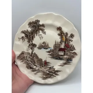 Photo of Vintage Johnson Brothers English "The Old Mill" Landscape Bread & Butter Plate