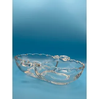 Photo of Vintage Fostoria Century Clear Pressed Glass Divided Relish Dish with Handles