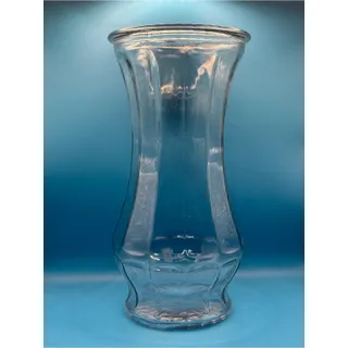 Photo of Vintage Hoosier Ribbed Clear Glass Tall Flower Vase