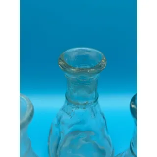 Photo of Set of 3 Vintage Libbey of Canada Clear Glass Pinched Thumbprint Bud Vase