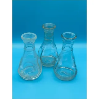 Photo of Set of 3 Vintage Libbey of Canada Clear Glass Pinched Thumbprint Bud Vase