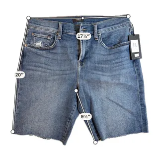 Photo of 7 For All Mankind Denim Shorts Mens 33 NWT Raw Hem Cutoff Stretch Blue Jeans