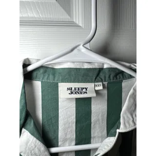 Photo of Sleepy Jones Green and White 3/4 Sleeve PJ Top Size XXS