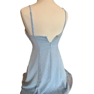 Photo of Selfie Leslie Light Blue Swiss Dot Mini Dress Size M