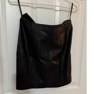 Photo of Free People Black Vegan Leather Pencil Mini Skirt Size 2