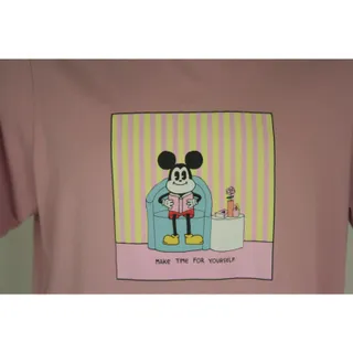 Photo of Disney Mickey Mouse T Shirt Womens XL Pink Graphic Uniqlo Casual Tee