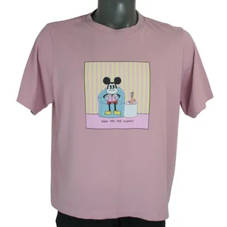 Photo of Disney Mickey Mouse T Shirt Womens XL Pink Graphic Uniqlo Casual Tee