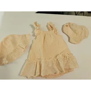 Photo of RZ by Rachel Zoe Baby Girl 3-Piece Peach Eyelet Dress Set 0-3 Months
Hat Bloomers