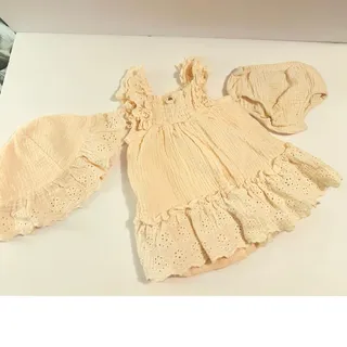 Photo of RZ by Rachel Zoe Baby Girl 3-Piece Peach Eyelet Dress Set 0-3 Months
Hat Bloomers