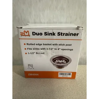 Photo of Duo Sink Strainer ZM4004 Rolled Edge Basket Stick Post Kitchen Drain New in Box