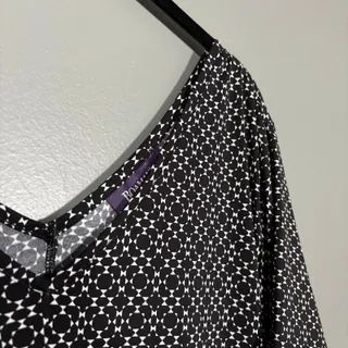 Photo of Roaman's Trapeze Midi Dress Black Geometric V-Neck - Women's Plus Size 18/20