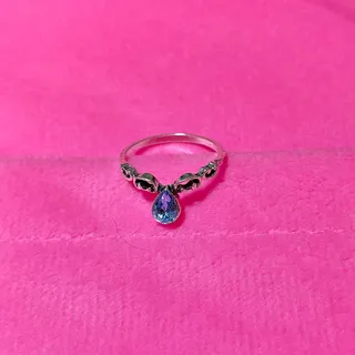 Photo of Women's Vintage Ring Size 5 Silver and Blue
