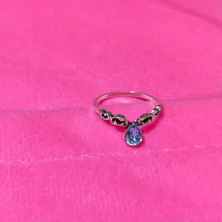Photo of Women's Vintage Ring Size 5 Silver and Blue