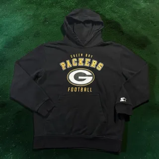 Photo of Starter NFL Green Bay Packers Hoodie Men’s Medium Black Football Sweatshirt