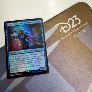 Photo of D23 Disney 2026 Magic Gathering Marvel Shuri Shiny Playmat & Promo Card MTG Game