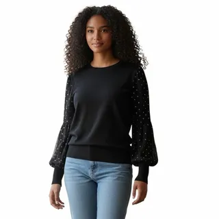 Photo of DKNY Women’s Black Long Sleeve Shirt With Stars On The Sleeves Size Xs