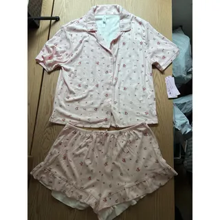 Photo of New Women’s 2Pc Wild Fable Shirt & Shorts Pajamas Set Light Pink Size Medium