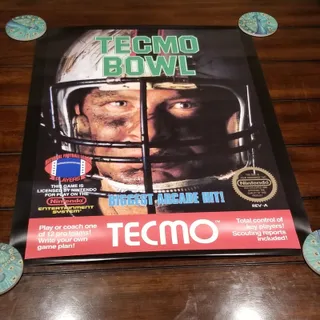 Photo of Poster - Tecmo Bowl NES Cover Art (NEW) - Nintendo
