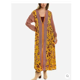Photo of New RAGA Daze in the Sun Kimono $135 SMALL Mustard Bohemian Floral
