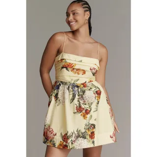 Photo of New Anthropologie Maeve Sleeveless Fit & Flare Mini Dress $168 PLUS 1X Yellow