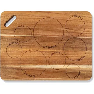 Photo of Laser Engraved Acacia Serving Board with Handle 17X13 Inch Rectangular Charcute