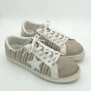 Photo of Vintage Havana Carla Tweed Multi Mix Women's Size 8.5 Beige Star Sneakers