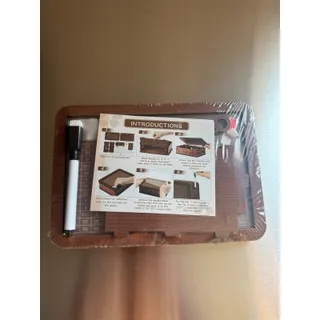 Photo of DIY Wooden Storage Box Assembly Kit Clear Acrylic Window Erasable Marker Lock