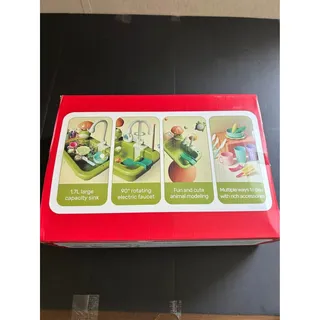 Photo of Cute Stone Play Kitchen Sink Toy w/ Running Water Faucet & Fishing Accessories