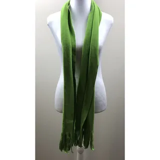 Photo of Fleece Scarf Women Rectangular with Fringe Green Size 72x10 Winter Very Soft