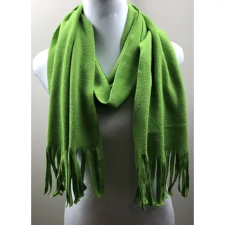 Photo of Fleece Scarf Women Rectangular with Fringe Green Size 72x10 Winter Very Soft