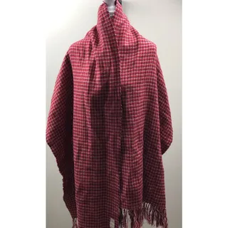 Photo of A New Day Shawl Scarf Women Red Plaid Wrap Blanket Reversible Fringe 74 X 21
