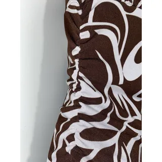 Photo of Iz Byer California Dress Women Size Small Brown and White Geometric