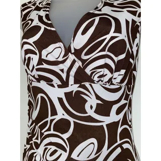 Photo of Iz Byer California Dress Women Size Small Brown and White Geometric