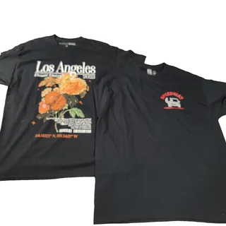 Photo of Lot 2 Graphic Shirts Women's XL Black Fashion Nova Los Angeles & Speedway (1110)