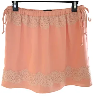 Photo of Banana Republic Peach Lace Detail Mini Skirt10 Small NWOT