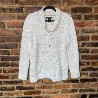 Photo of Preswick & Moore Beige Knit Funnel Cowl Neck Pullover Knit Sweater Size Medium