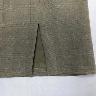 Photo of NY Clothing Co Pencil Skirt Women Size 6 Tan Plaid Lined Slit Career Workwear