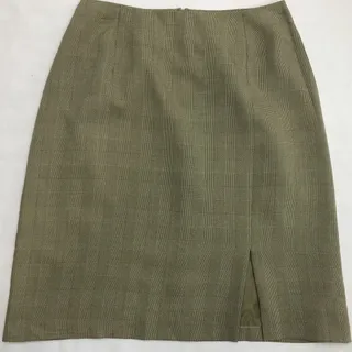 Photo of NY Clothing Co Pencil Skirt Women Size 6 Tan Plaid Lined Slit Career Workwear