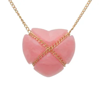 Photo of Tiffany & Co. Chain Cross Heart 18K Gold Necklace Pink