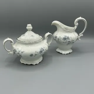 Photo of Vintage Johann Haviland Blue Garland Sugar and Creamer