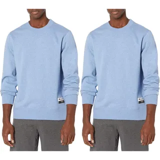 Photo of 2 New Champion Men Small Light Jazz Blue Sueded Fleece Pullover Crew Sweatshirts