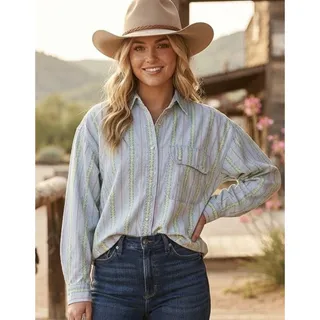 Photo of Vintage 90's Liz Claiborne Light Denim Chambray Woven Button Up Shirt