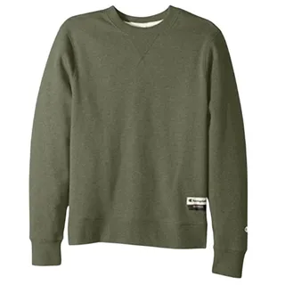 Photo of 2 New Champion Mens Small Army Green Sueded Fleece Pullover Crew Sweatshirts