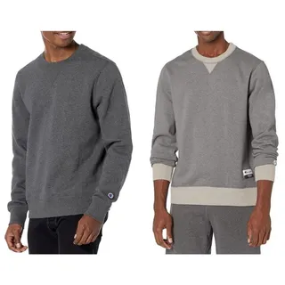 Photo of 2 New Champion Mens Small Gray Sueded Fleece Pullover Crew Neck Sweatshirts