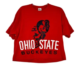 Photo of Vintage Ohio State Buckeyes Crop Top Graphic T-Shirt Single Stitch Brutus USA