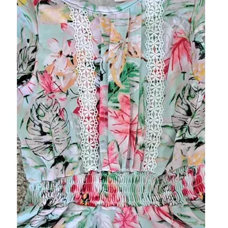 Photo of Girl's 1st Kiss Mint Green Floral Lace Dress Size 6 NWOT