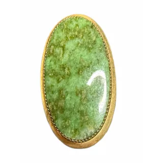 Photo of Gold Filled Bezel Set Jade Brooch Pendant. 1950s Era Catamore 1/20th 12K GF.